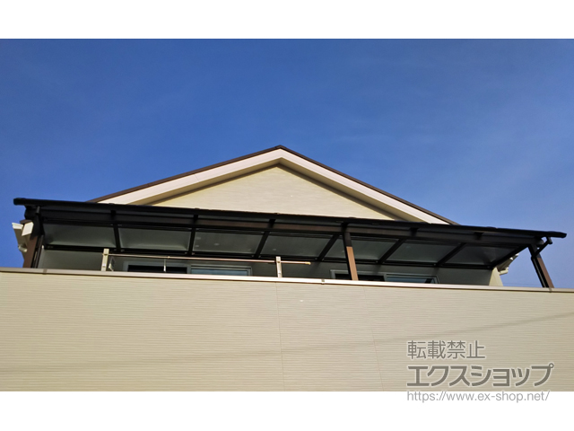 広島県東広島市ののバルコニー・ベランダ屋根 プレシオステラスII R型 屋根タイプ 連棟 積雪〜20cm対応 施工例