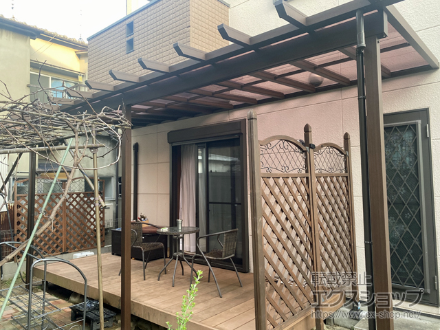 大阪府門真市ののテラス屋根 サザンテラス (パーゴラ仕様) 積雪50cm対応 テラスタイプ 連棟 施工例