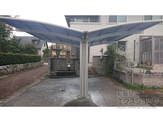 福岡県筑紫野市ののカーポート プレシオスポート Y合掌 積雪〜20cm対応 施工例