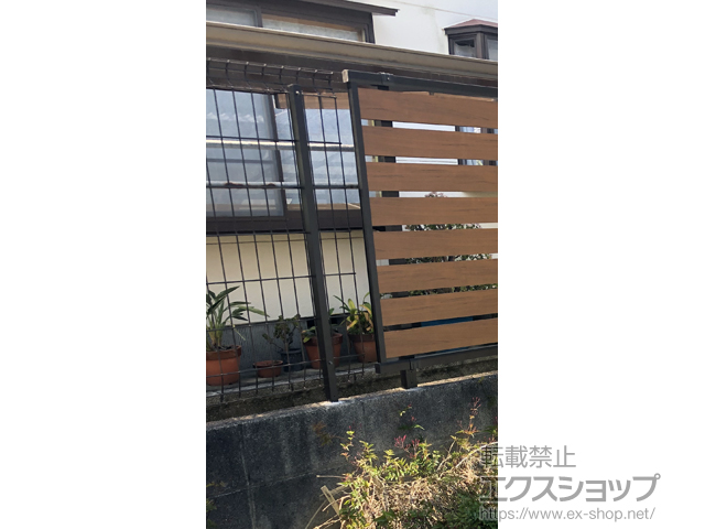 静岡県磐田市ののフェンス・柵 イーネットフェンス 2F型 自由柱施工 施工例
