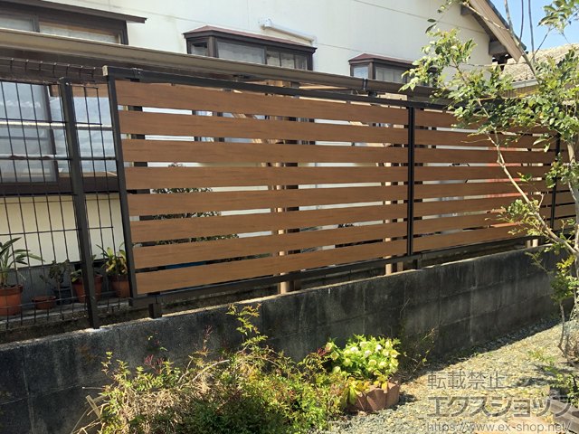 静岡県磐田市ののフェンス・柵 モクアルフェンス 横板タイプ 自由柱施工 施工例