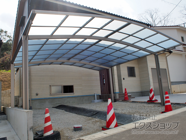 佐賀県唐津市ののカーポート ネスカR (ラウンドスタイル) ワイド 積雪〜20cm対応 施工例