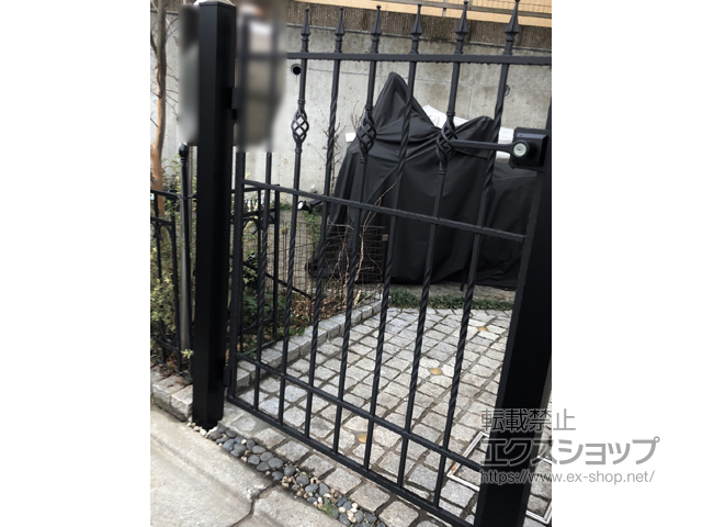 神奈川県川崎市のの門扉 キャスタイル1型 片開き 門柱タイプ 施工例