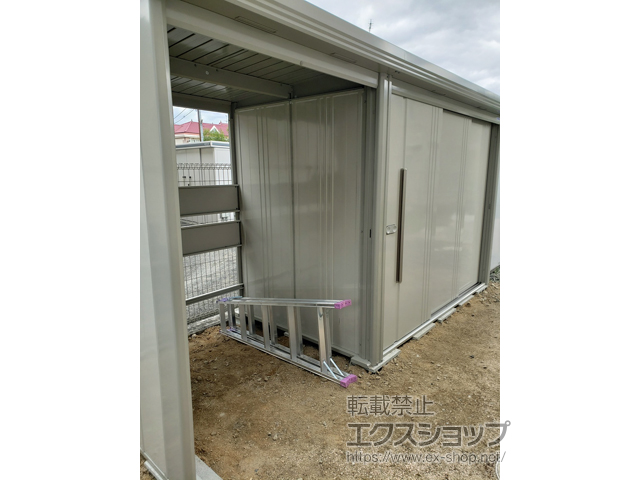 岡山県赤磐市のの物置・屋外倉庫 Mr.ストックマン プラスアルファ 一般型 4047×1590×2110（物置幅2,532mm） TP-4015-W 施工例