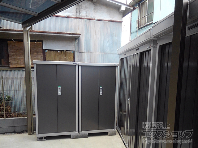 東京都大田区のの物置・屋外倉庫 タイヤストッカー 900×755×1603（BJX-097DT） BJX-097DT-PG 施工例