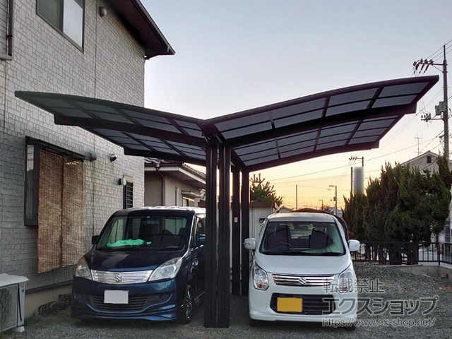 広島県福山市ののカーポート ネスカR (ラウンドスタイル) Y合掌 積雪〜20cm対応 施工例