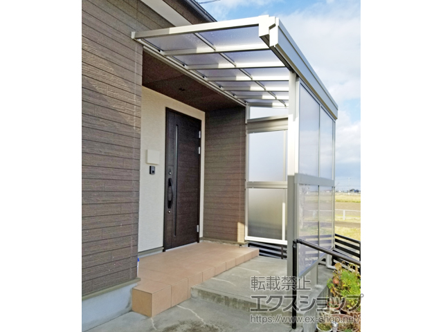 石川県白山市ののテラス屋根 ソラリア F型 3000 テラスタイプ 単体　積雪〜100cm対応 施工例