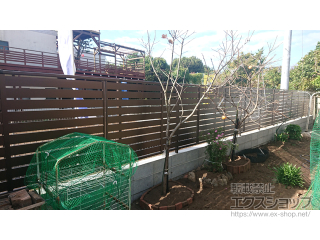 東京都調布市ののフェンス・柵 シンプレオフェンスSY1型 横スリット 自由柱施工 施工例