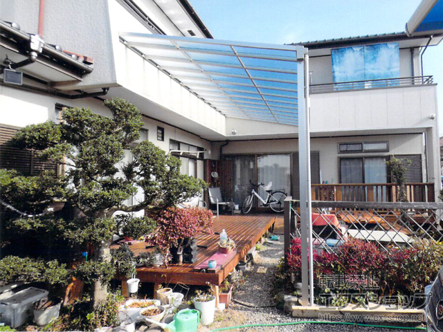 茨城県土浦市ののテラス屋根 ソラリア F型 1500 テラスタイプ 連棟　積雪〜50cm対応 施工例