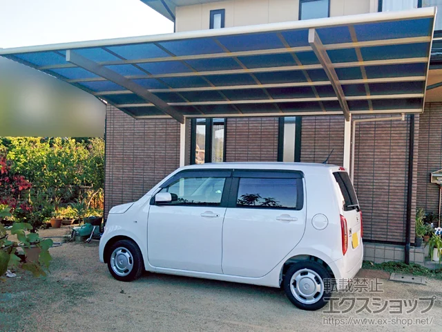 愛媛県東温市のYKKAPのカーポート レイナポートグラン 積雪〜20cm対応 施工例