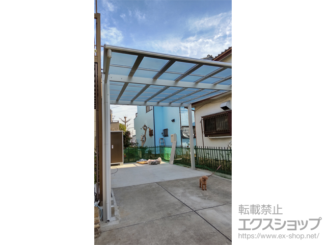 埼玉県春日部市ののカーポート エフルージュ ツイン FIRST 積雪〜20cm対応＜側枠斜め切詰＞ 施工例