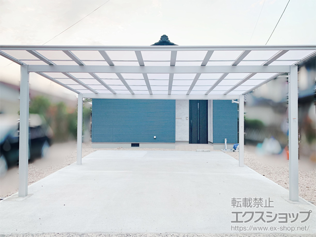島根県松江市ののカーポート ソリッドポート ワイド 積雪〜20cm対応 施工例