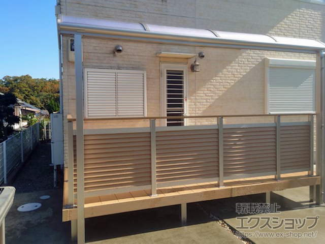 兵庫県西宮市ののテラス屋根 ソラリア R型 テラスタイプ 単体 積雪〜20cm対応 施工例