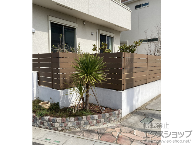埼玉県越谷市ののフェンス・柵 プラド/one ジョイントあり仕様 板材7段 板隙間15mm 施工例