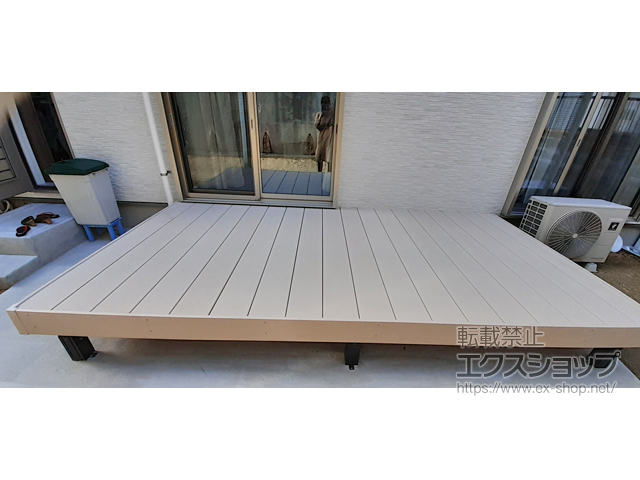 大阪府枚方市ののウッドデッキ エバーエコウッドII デッキセット（床板195mm幅仕様） 施工例