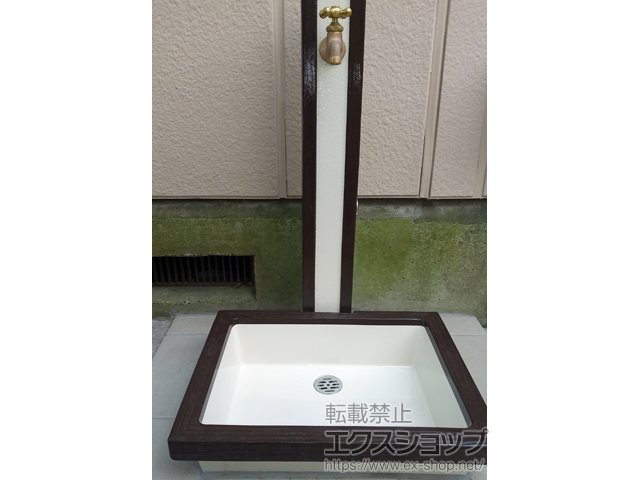 千葉県市川市のの立水栓・ガーデンシンク アーバンウッド SC-WW-DS 1口蛇口仕様 施工例