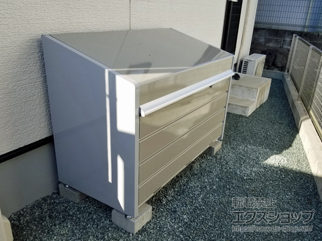 熊本県上益城郡御船町ののゴミステーション ダストボックスミニ パネル床タイプ DBN-147P 800L 施工例