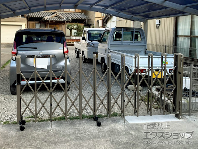 徳島県那賀郡那賀町ののカーゲート トリップゲートII 2型 スタンダード ノンレール 両開き*60W(30S+30M) 施工例