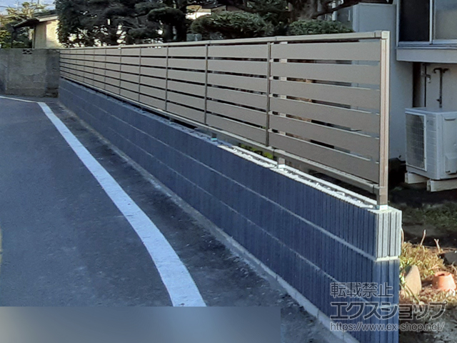 熊本県菊池郡菊陽町ののフェンス・柵 モクアルフェンス 横板タイプ　自由柱施工 施工例