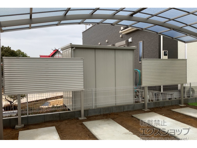 群馬県伊勢崎市ののフェンス・柵 ミエーネ目隠しルーバーフェンス 上段のみ設置 自立建て用 施工例