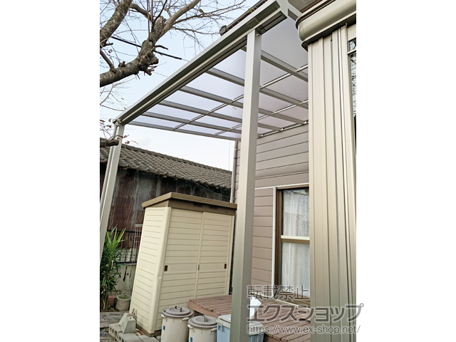 福岡県朝倉郡筑前町ののテラス屋根 ソラリア F型 テラスタイプ 単体 積雪〜20cm対応 施工例