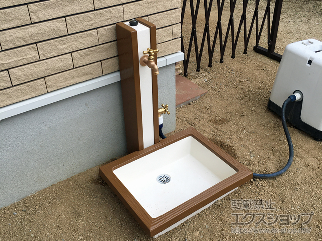 岡山県岡山市のの立水栓・ガーデンシンク アーバンウッド 施工例