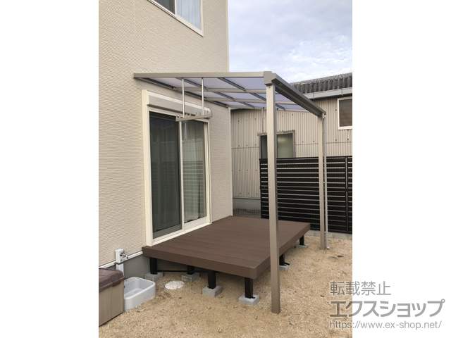 山口県防府市ののテラス屋根 ソラリア F型 テラスタイプ 単体 積雪〜20cm対応 施工例