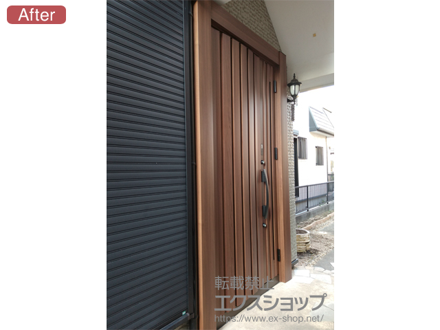 神奈川県横須賀市のLIXIL リクシル（トステム）の玄関ドア リシェント玄関ドア3 断熱K4仕様 親子仕様(ランマ無)L G14型 ※タッチキー仕様(リモコンタイプ) 施工例