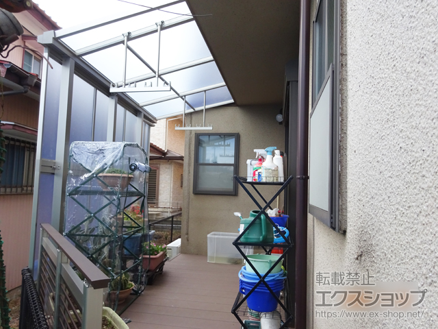 神奈川県川崎市ののテラス屋根 ソラリア F型 テラスタイプ 単体 積雪〜20cm対応※前面台形納まり 施工例