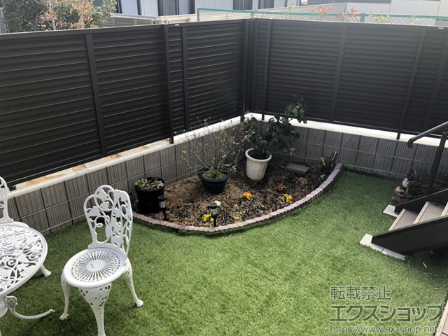 兵庫県芦屋市ののフェンス・柵 フェンスAB YL3型 横ルーバー3 フリーポールタイプ 施工例