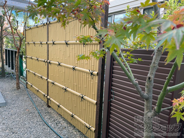 福岡県福岡市ののフェンス・柵 エバー1型(エバー建仁寺セット) 60角柱(片面) コーナー無し 施工例