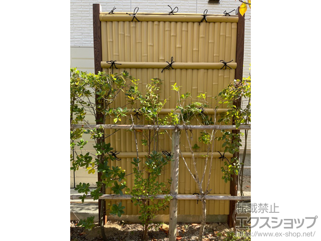 福岡県福岡市ののフェンス・柵 エバー1型(エバー建仁寺セット) 60角柱(片面) コーナー無し 施工例