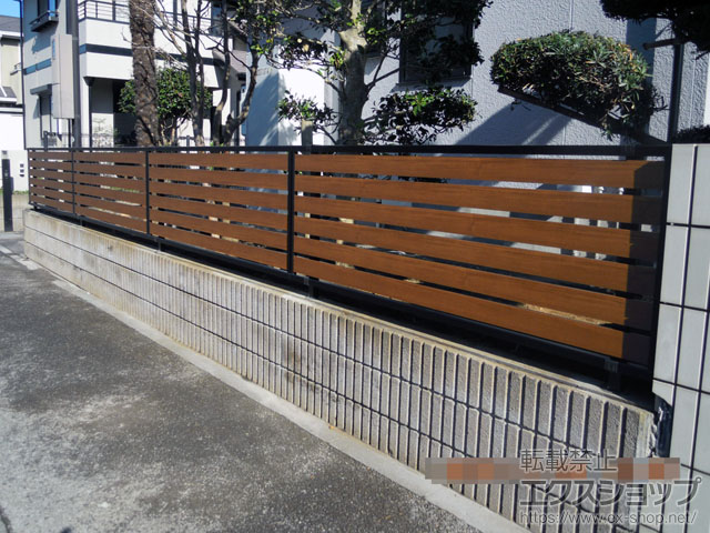 千葉県船橋市ののフェンス・柵 モクアルフェンス 横板タイプ 自由柱タイプ 施工例