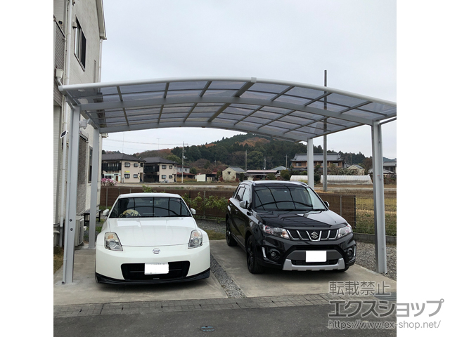 栃木県鹿沼市ののカーポート ネスカR (ラウンドスタイル) ワイド 積雪〜20cm対応 施工例