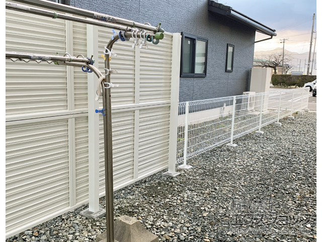 岩手県盛岡市ののフェンス・柵 ハイグリッドフェンスUF8型 フリーポールタイプ 施工例