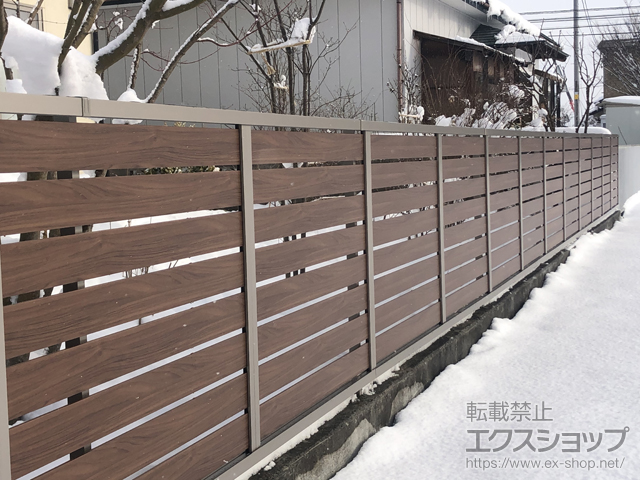福島県会津若松市ののフェンス・柵 モクハイフェンス フリーポールタイプ 施工例