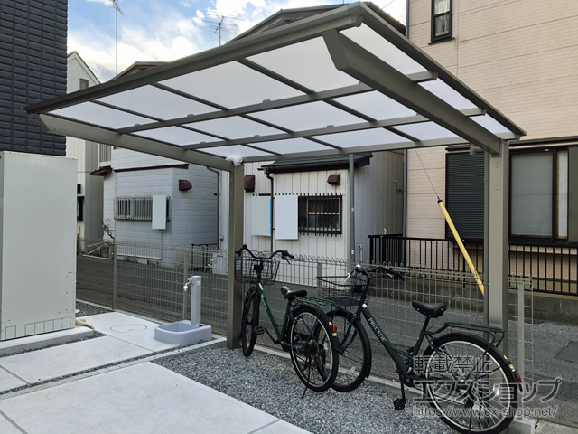 埼玉県春日部市ののサイクルポート・駐輪場 ネスカFミニ (フラットスタイル) 積雪〜20cm対応 施工例