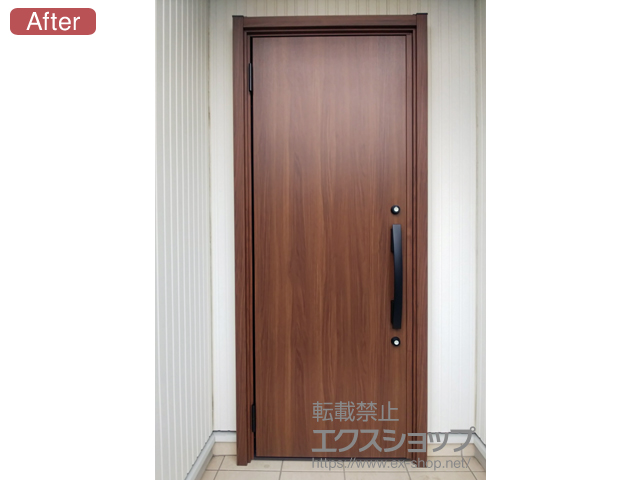 栃木県河内郡上三川町のLIXIL リクシル（トステム）の玄関ドア リシェント玄関ドア3 断熱K4仕様 片開き仕様(ランマ無)L M17型 ※手動仕様（非防火仕様） 施工例