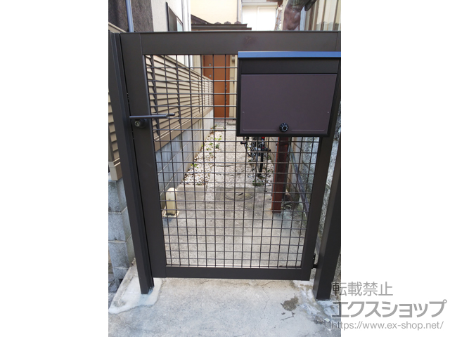 東京都大田区のの門扉 アルメッシュ門扉 片開き 柱使用 施工例