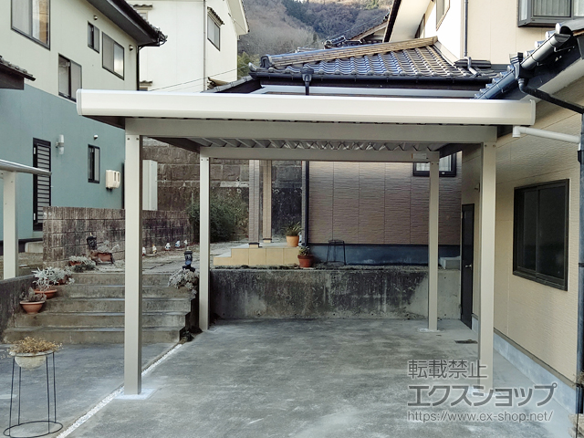 岡山県高梁市ののカーポート レオンポートneo 角柱 積雪〜50cm対応 施工例