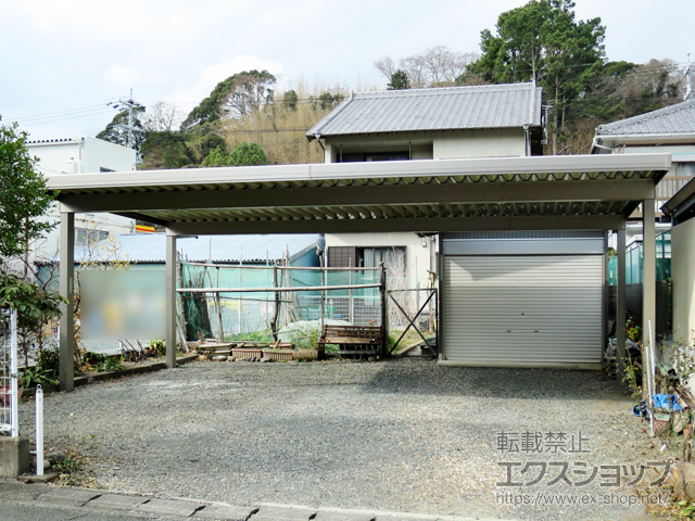 静岡県浜松市のLIXIL リクシル（トステム）のカーポート テリオスポートIII 1500 3台用 角4本柱 積雪〜50cm対応 施工例