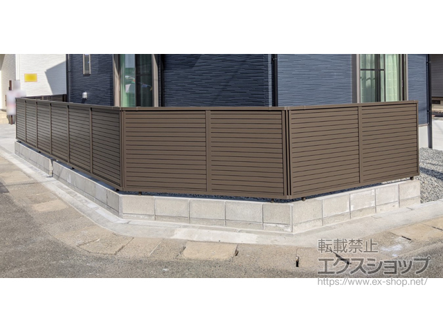 福岡県福岡市ののフェンス・柵 フェンスAB YM2型 横目隠し2 フリーポールタイプ 施工例