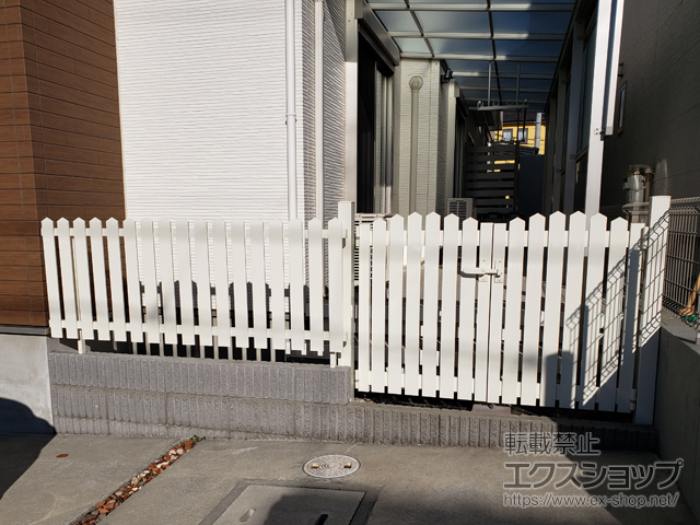 神奈川県茅ヶ崎市ののフェンス・柵 レスティンフェンス7型 自由柱施工 施工例