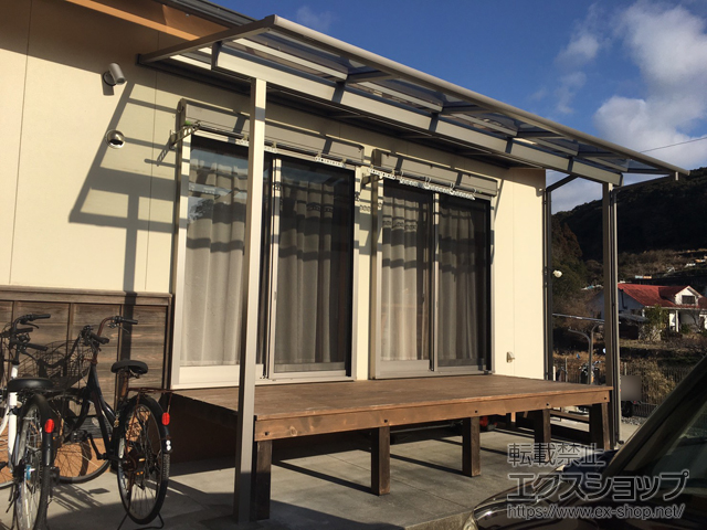 長崎県諫早市ののテラス屋根 スピーネ F型 テラスタイプ 単体 積雪〜20cm対応 施工例