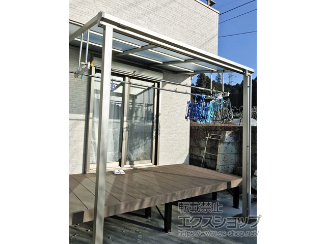 栃木県塩谷郡塩谷町ののテラス屋根 ソラリア F型 テラスタイプ 単体 積雪〜20cm対応 施工例