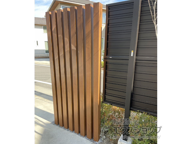 群馬県高崎市ののフェンス・柵 カスタマイズパーツ 枕木材 施工例