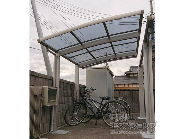 茨城県つくばみらい市ののサイクルポート・駐輪場 レイナポートグランミニ 積雪〜20cm対応 施工例