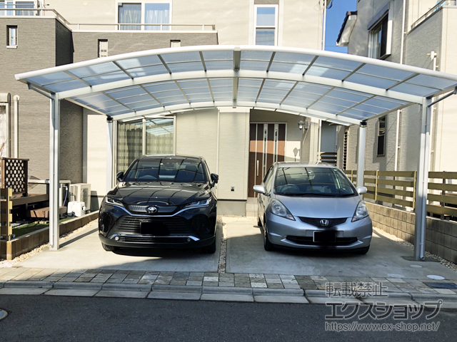 千葉県印西市ののカーポート ネスカR (ラウンドスタイル) ワイド 積雪〜20cm対応 施工例