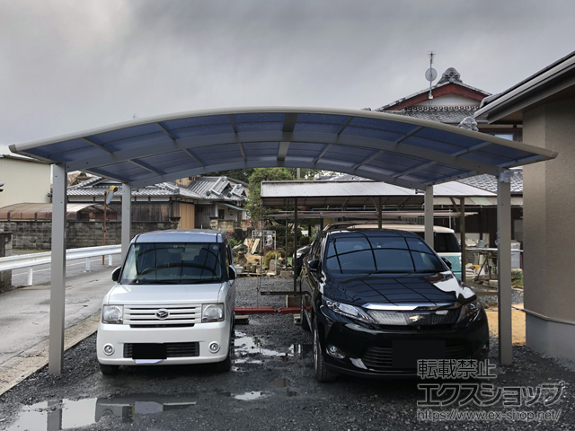 滋賀県野洲市ののカーポート プレシオスポート ワイド 積雪〜20cm対応 施工例