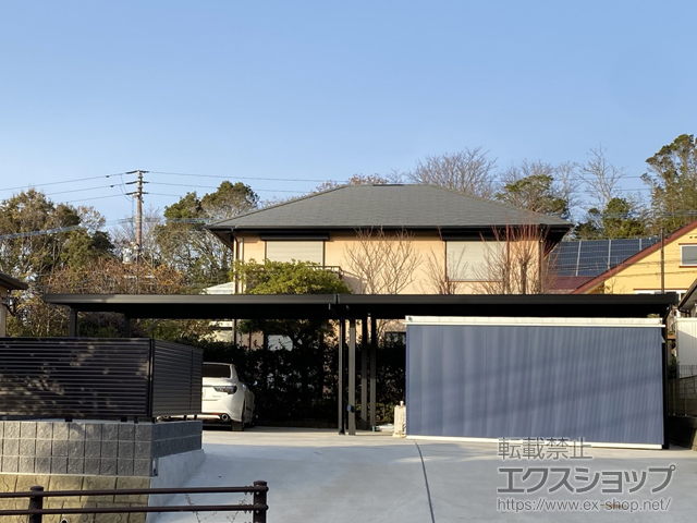 長崎県長崎市のLIXIL リクシル（トステム）のカーポート テリオスポートIII 900 2台用 角柱4本柱 積雪〜30cm対応 施工例